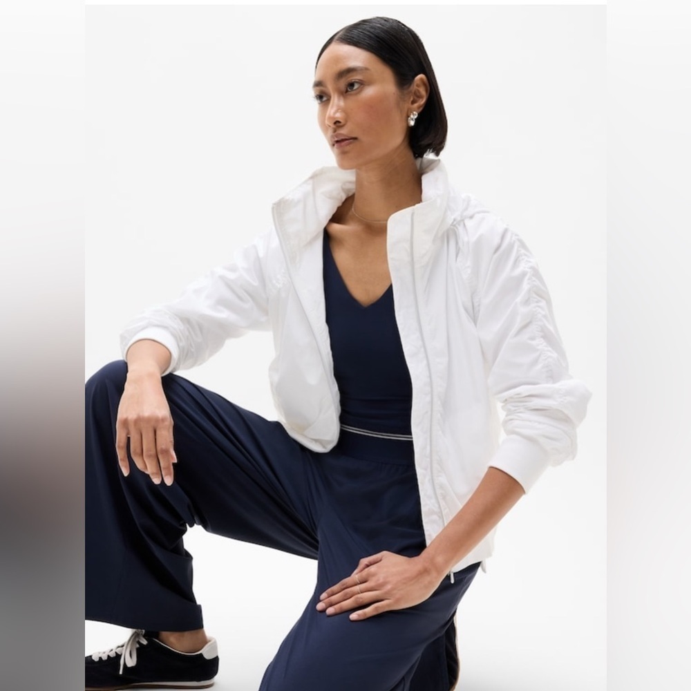 NWT Athleta Jetset Bomber Bright White Jacket Size S/P